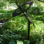 Abstract.sculpture in side garden